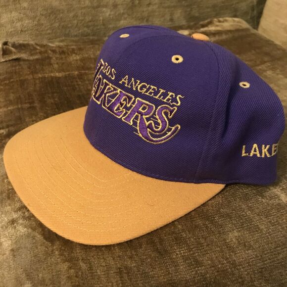 Vintage Los Angeles Lakers Snapback Hat Cap Wool Script NBA “Rare” 90’s Hat - Picture 3 of 10
